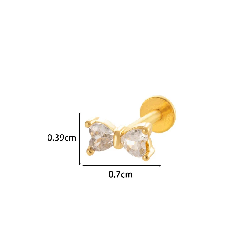Metal Geometric Style Inner Thread Flat Bottom Rod Love Butterfly Lip Nail Ear Bone Nail Piercing Jewelry For Women With Electroplating Treatment - Image 10