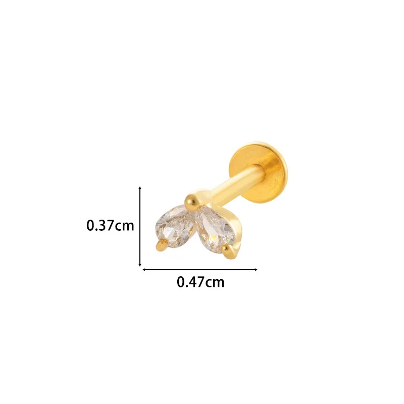 Metal Geometric Style Inner Thread Flat Bottom Rod Love Butterfly Lip Nail Ear Bone Nail Piercing Jewelry For Women With Electroplating Treatment - Image 14