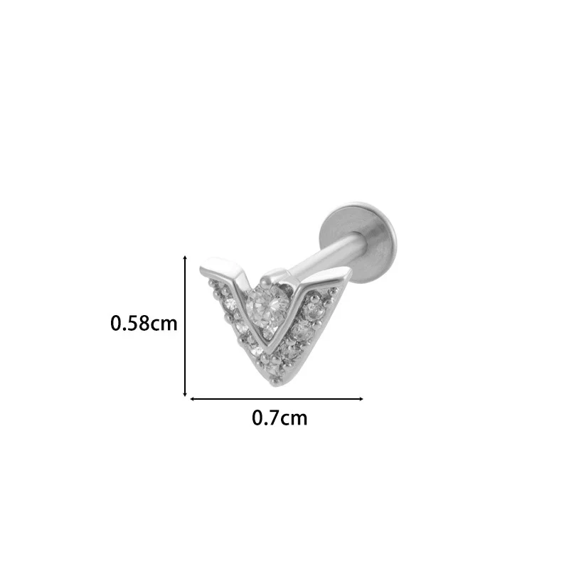 Metal Geometric Style Inner Thread Flat Bottom Rod Love Butterfly Lip Nail Ear Bone Nail Piercing Jewelry For Women With Electroplating Treatment - Image 17