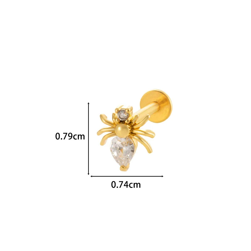 Metal Geometric Style Inner Thread Flat Bottom Rod Love Butterfly Lip Nail Ear Bone Nail Piercing Jewelry For Women With Electroplating Treatment - Image 20