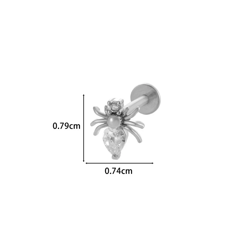 Metal Geometric Style Inner Thread Flat Bottom Rod Love Butterfly Lip Nail Ear Bone Nail Piercing Jewelry For Women With Electroplating Treatment - Image 21