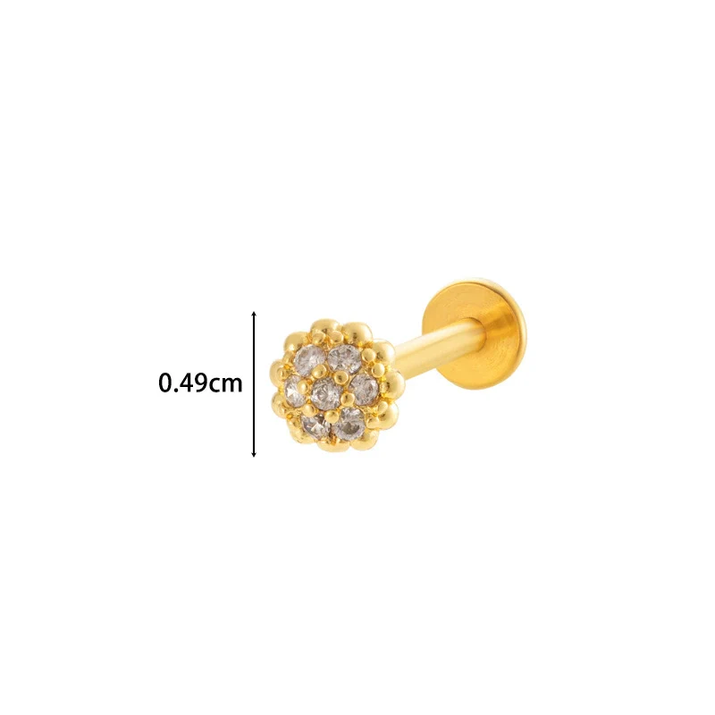 Metal Geometric Style Inner Thread Flat Bottom Rod Love Butterfly Lip Nail Ear Bone Nail Piercing Jewelry For Women With Electroplating Treatment - Image 6