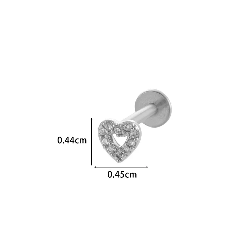Metal Geometric Style Inner Thread Flat Bottom Rod Love Butterfly Lip Nail Ear Bone Nail Piercing Jewelry For Women With Electroplating Treatment - Image 9
