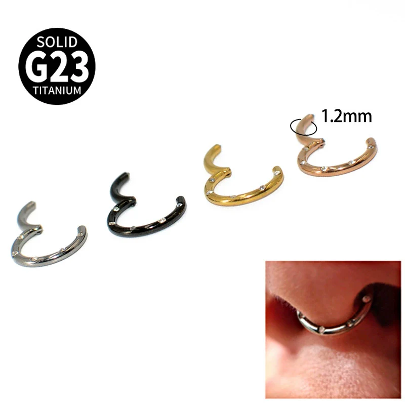 Metal Geometric Style Stainless Steel Sharp Cone Closed Nose Ring Round Lip Ring Ear Bone Ring With Three Layer Electroplating And Diamond Treatment - Image 8