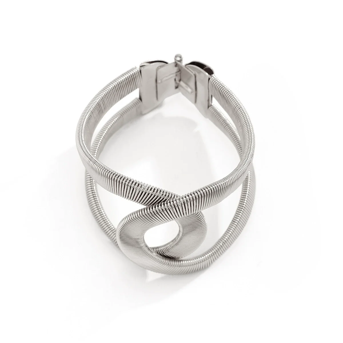 Metal Glossy Geometric Cut Out Opening Bracelets With Electroplating - Image 10