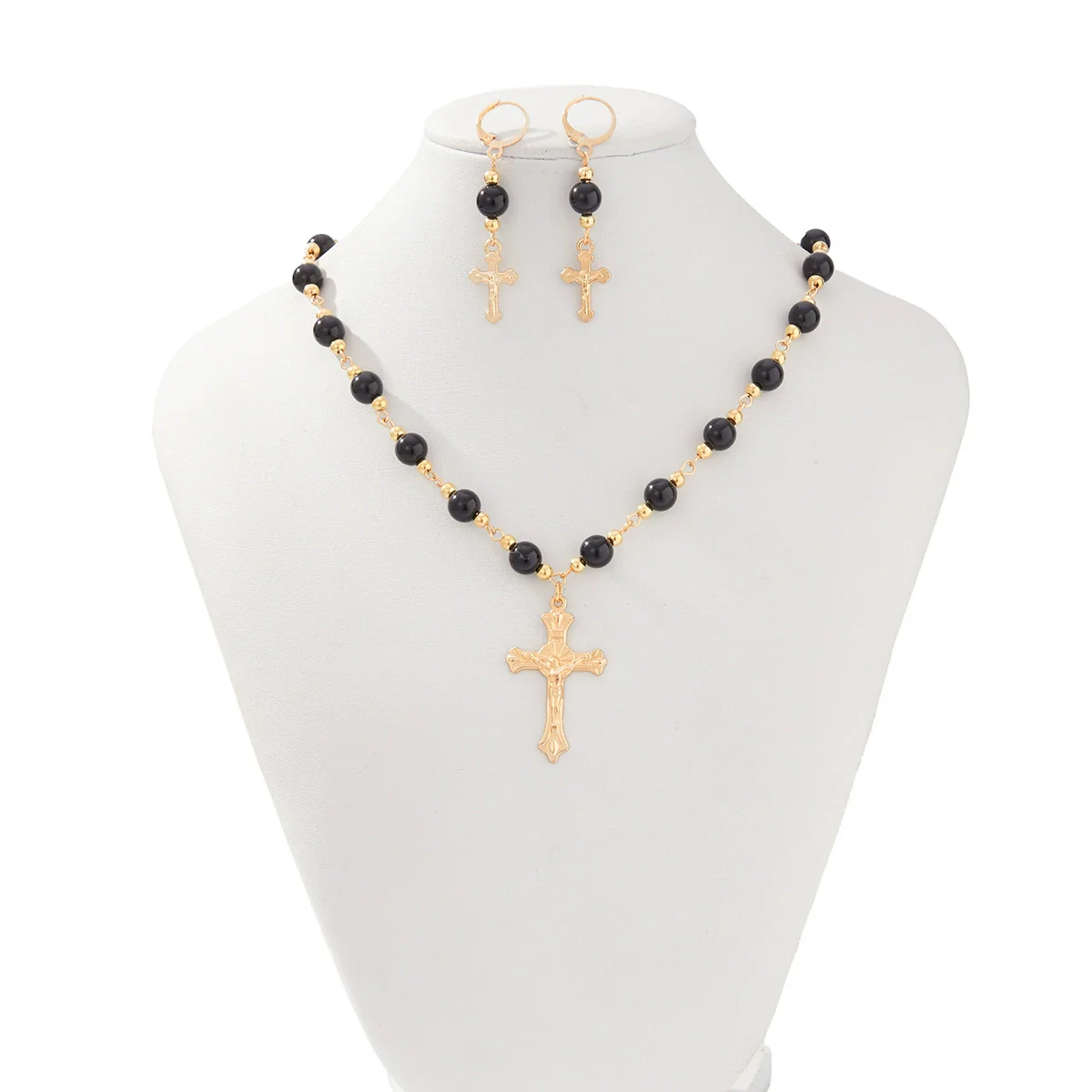 Metal Gothic Punk Geometric Acrylic Beads And Alloy Clavicle Chain Necklace With Electroplating For Women - Image 5