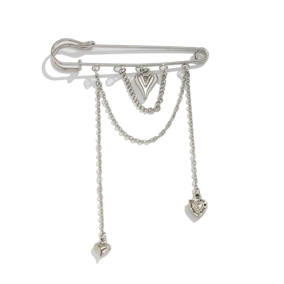 Metal Heartshaped Pendant Trouser Leg Chain Decoration Shortening Pin Brooch For Women Casual Style - Image 5