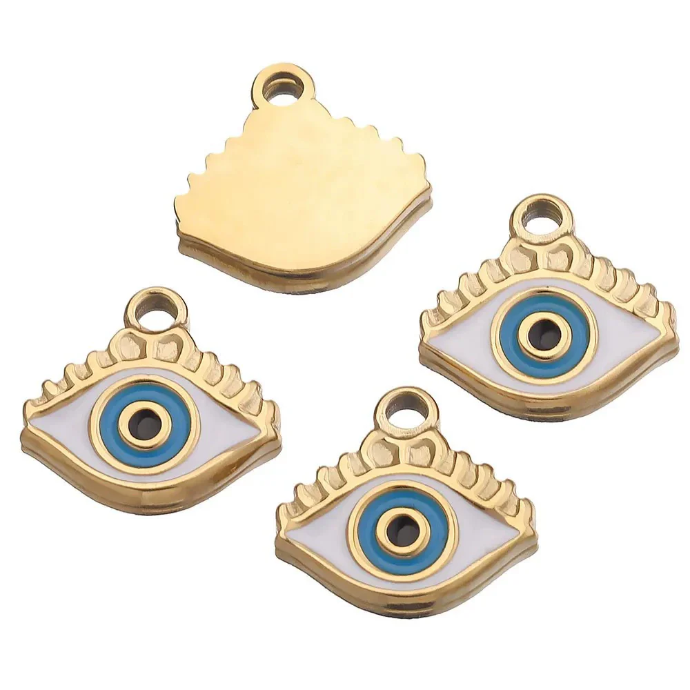 Metal Jewelry Accessories Pendant With Enamel Drop Oil Process Round And Peach Heart Shaped Devil's Eye Pattern For Bracelet Necklace Sweater Chain - Image 10