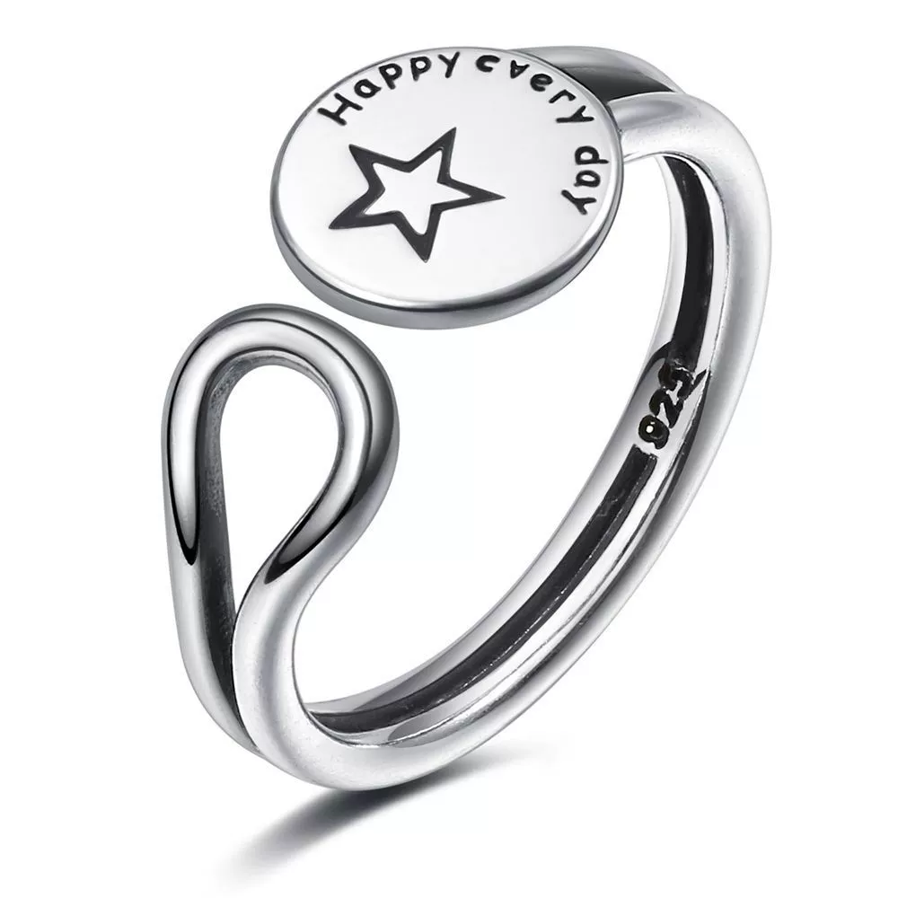 Metal Jewelry Open Couple Ring Punk Retro Style Heart Shape Alloy Electroplated - Image 10