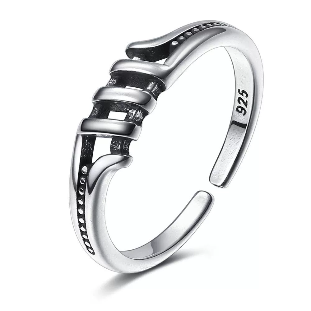Metal Jewelry Open Couple Ring Punk Retro Style Heart Shape Alloy Electroplated - Image 11