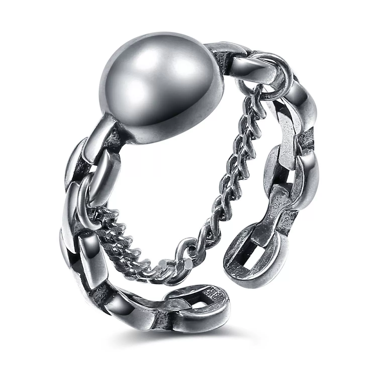 Metal Jewelry Open Couple Ring Punk Retro Style Heart Shape Alloy Electroplated - Image 12