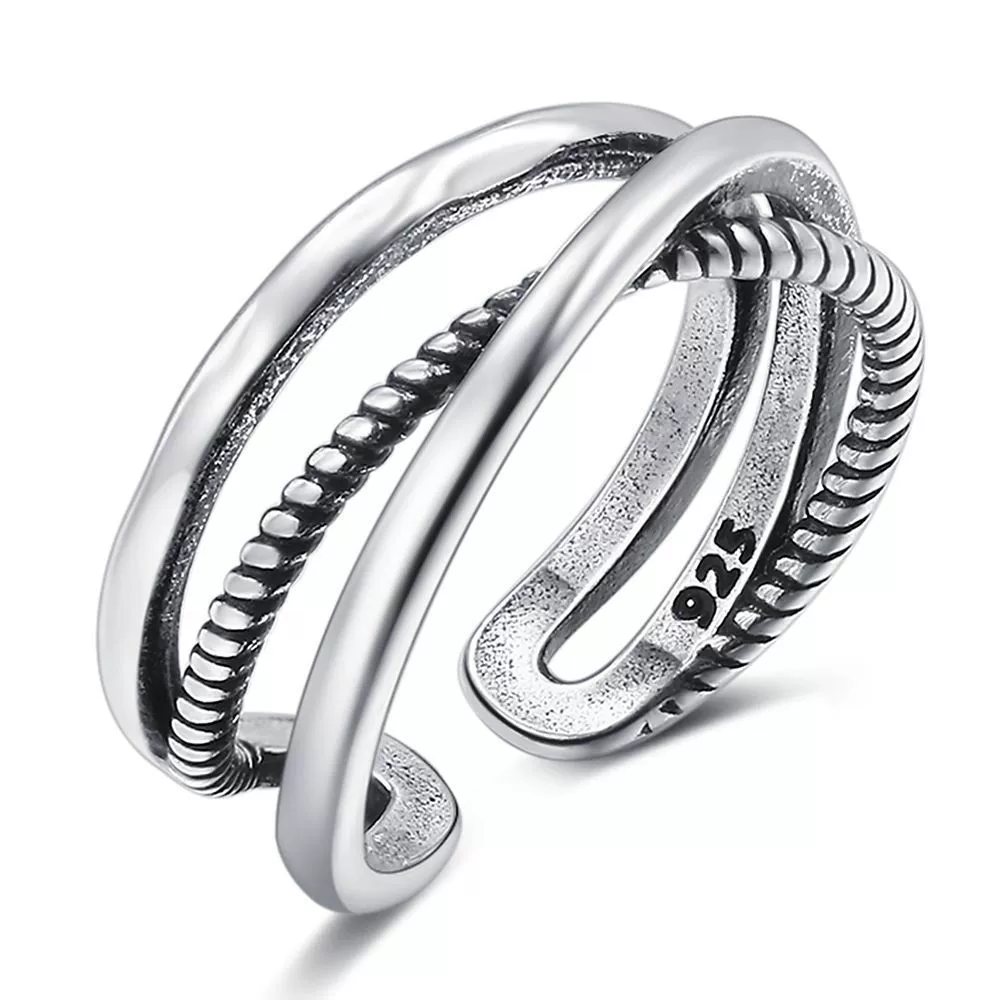 Metal Jewelry Open Couple Ring Punk Retro Style Heart Shape Alloy Electroplated - Image 20