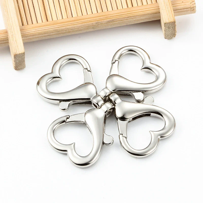 Metal Love Heart Shaped Electroplated Jewelry Buckle Accessories For Necklace Bracelet Bag - Image 4