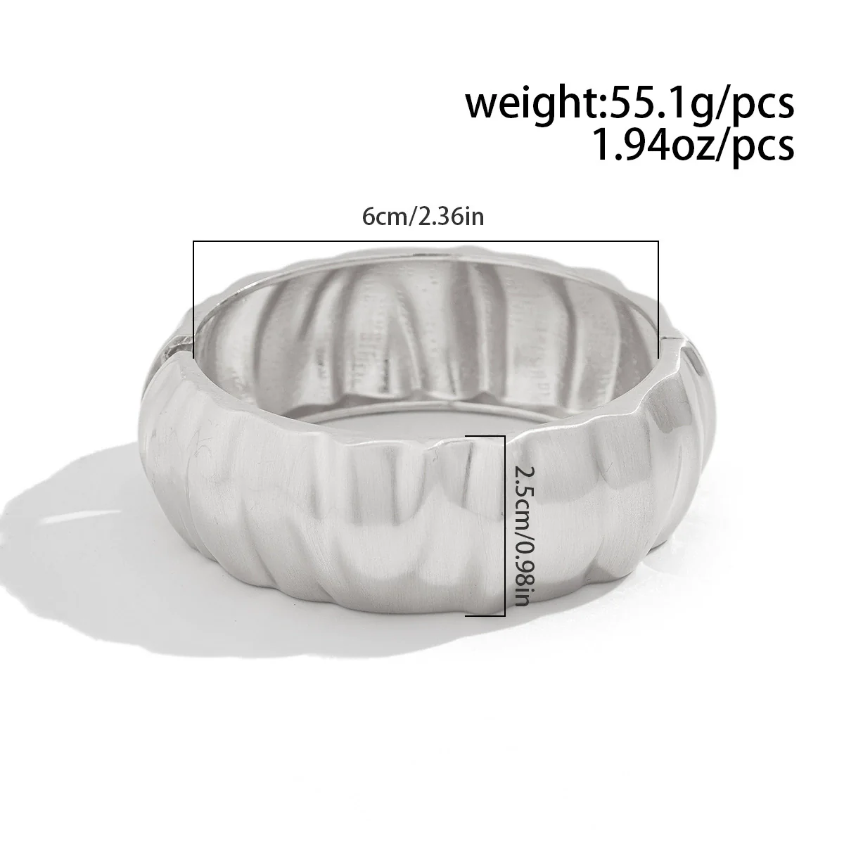 Metal Matte Ins Style Geometric Water Drop Hug Bracelet For Women With Electroplating - Image 5
