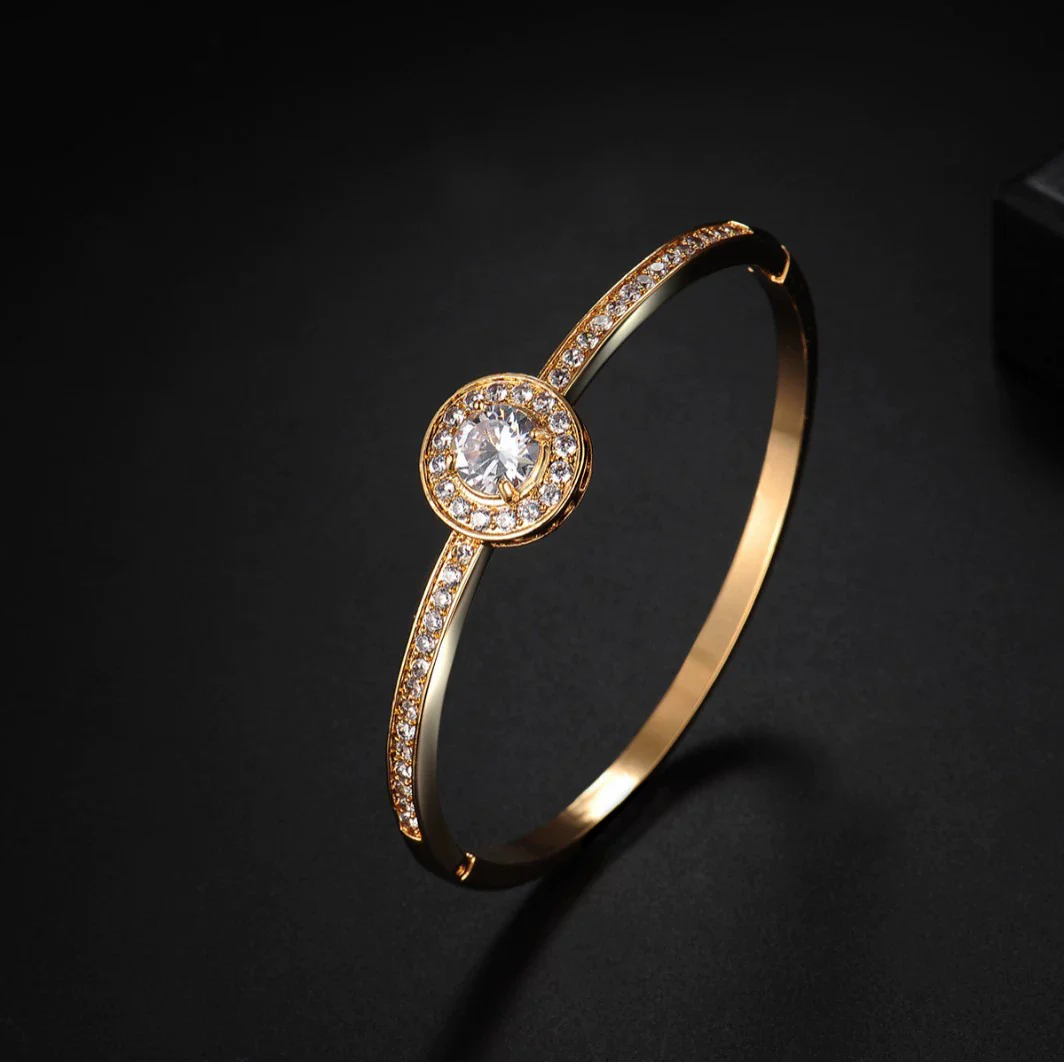 Metal Natural Style Diamond Gypsophila Round Women's Electroplated Bracelet - Image 3