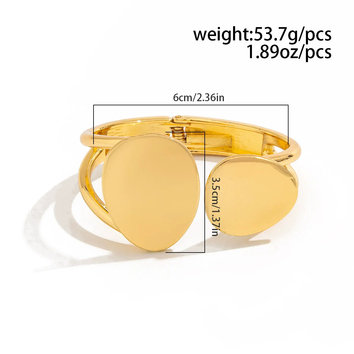 Metal Niche Liquid Metal Beat Pattern Spring Buckle Wide Bracelet With Electroplating - Image 6