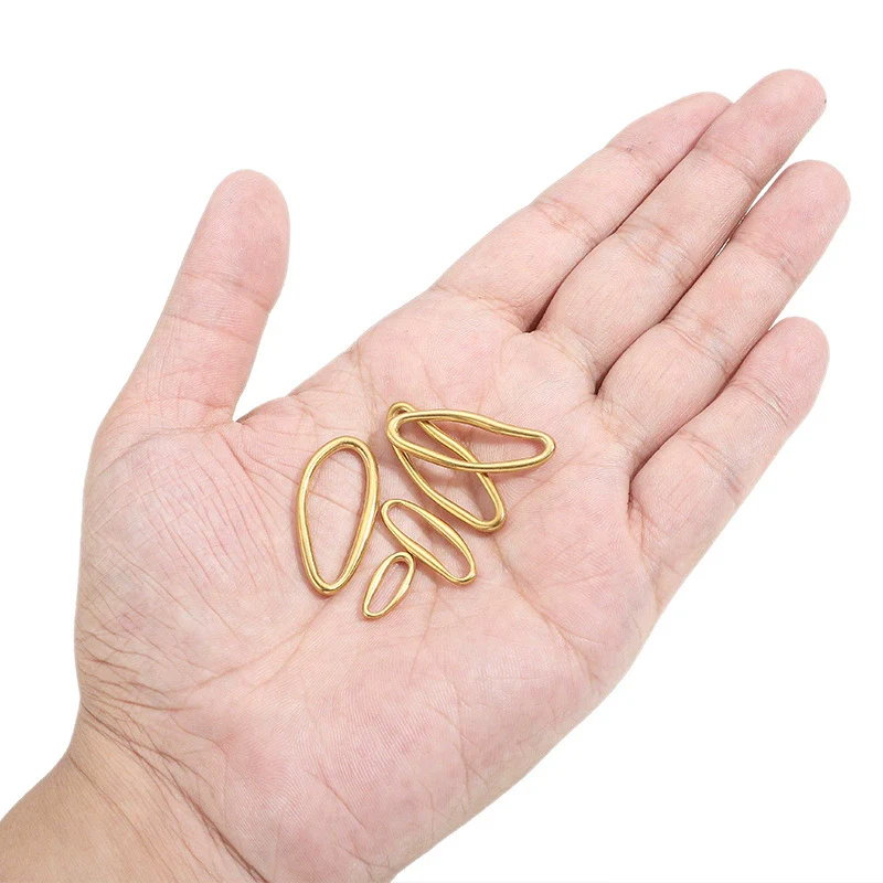 Metal Oval Specialshaped Ring Jewelry Accessories Electroplated Pendant For Diy Earrings Bracelet Necklace - Image 5