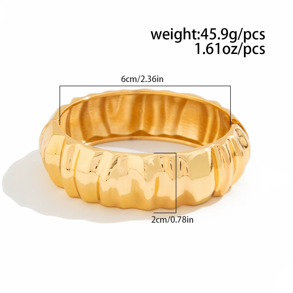 Metal Pleated Hollow Spring Bracelet Geometric Ins Style Electroplated - Image 5