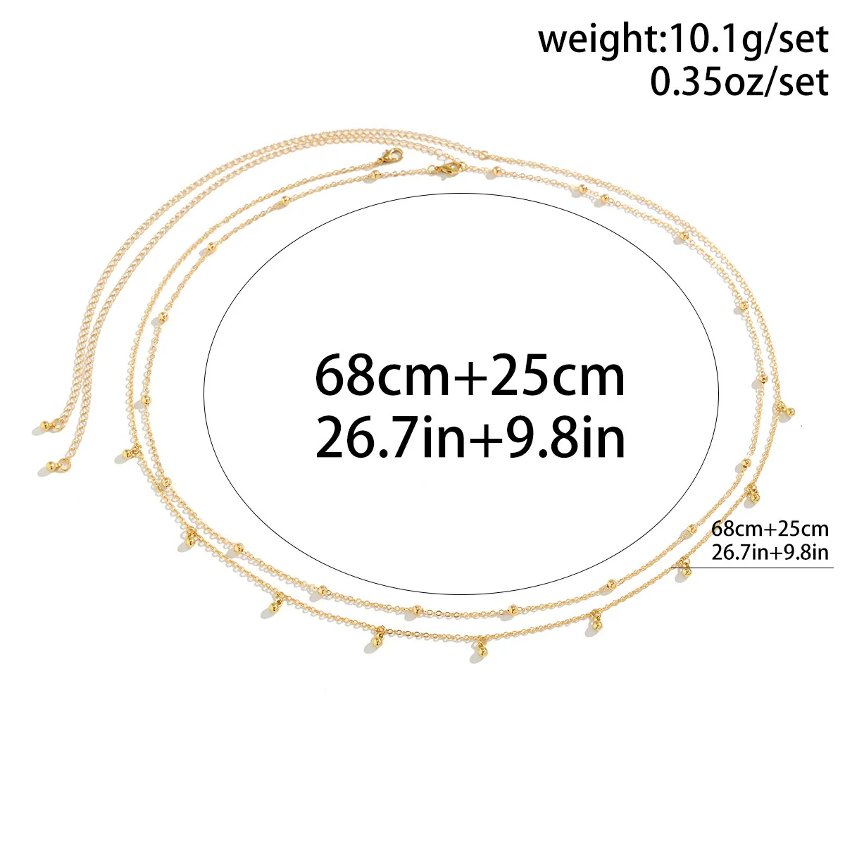 Metal Round Bead Double Waist Chain Body Chain - Image 4