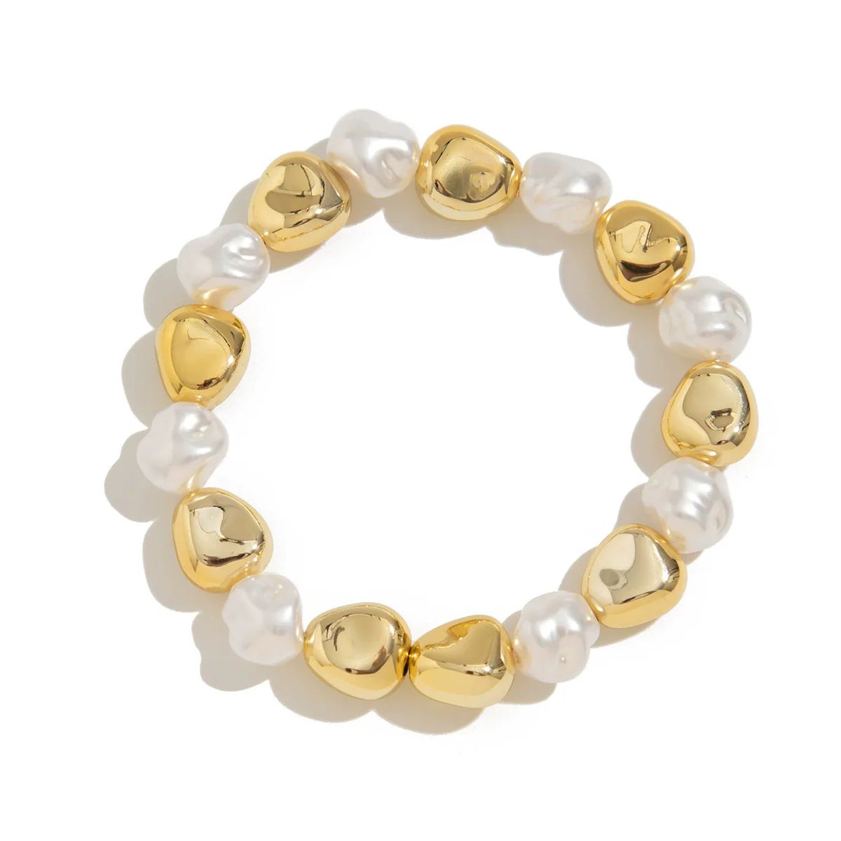 Metal Smooth Water Drop Hug Irregular Imitation Pearl Bracelet With Electroplating Process And Fashion Trend Design - Image 5
