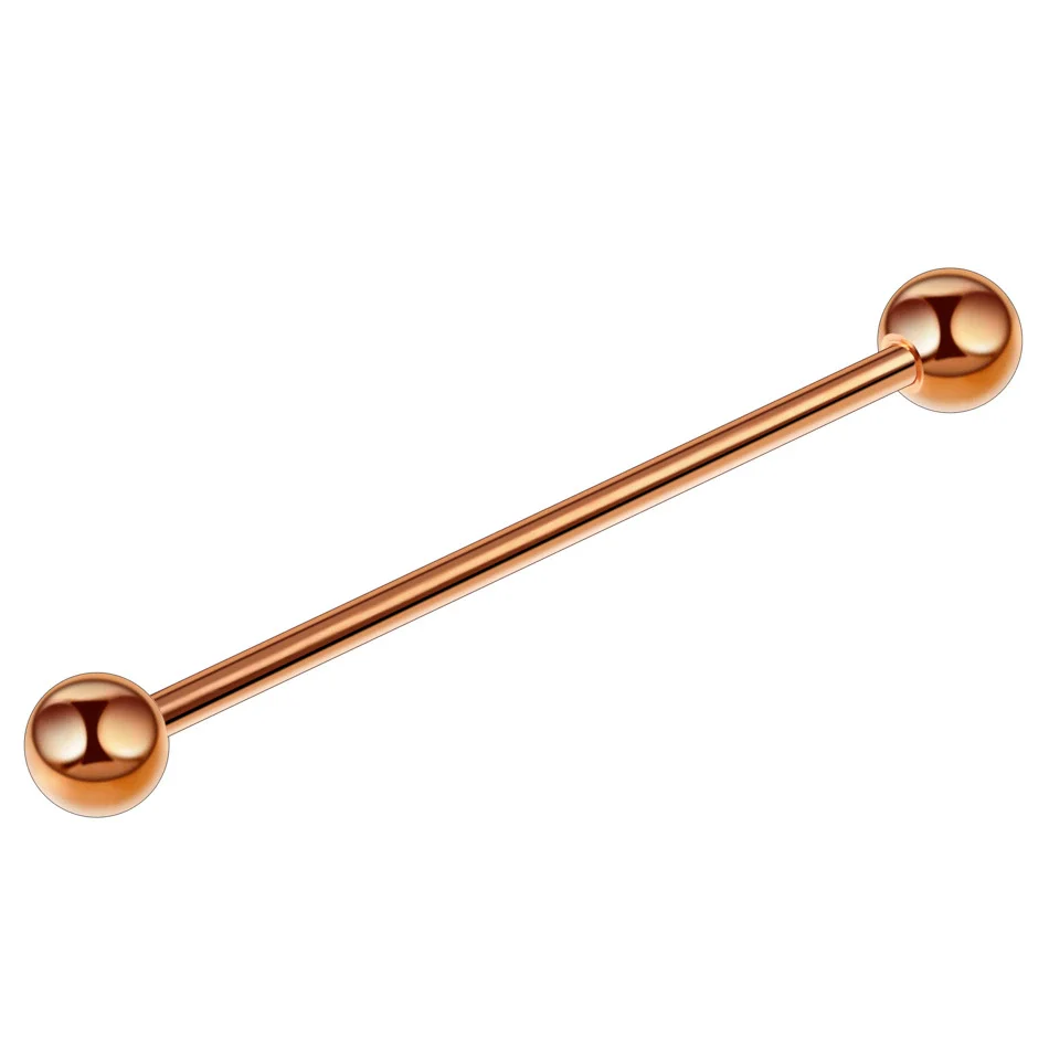 Metal Star Industrial Barbell Crossbar Straight Bar Electroplated Earrings - Image 11