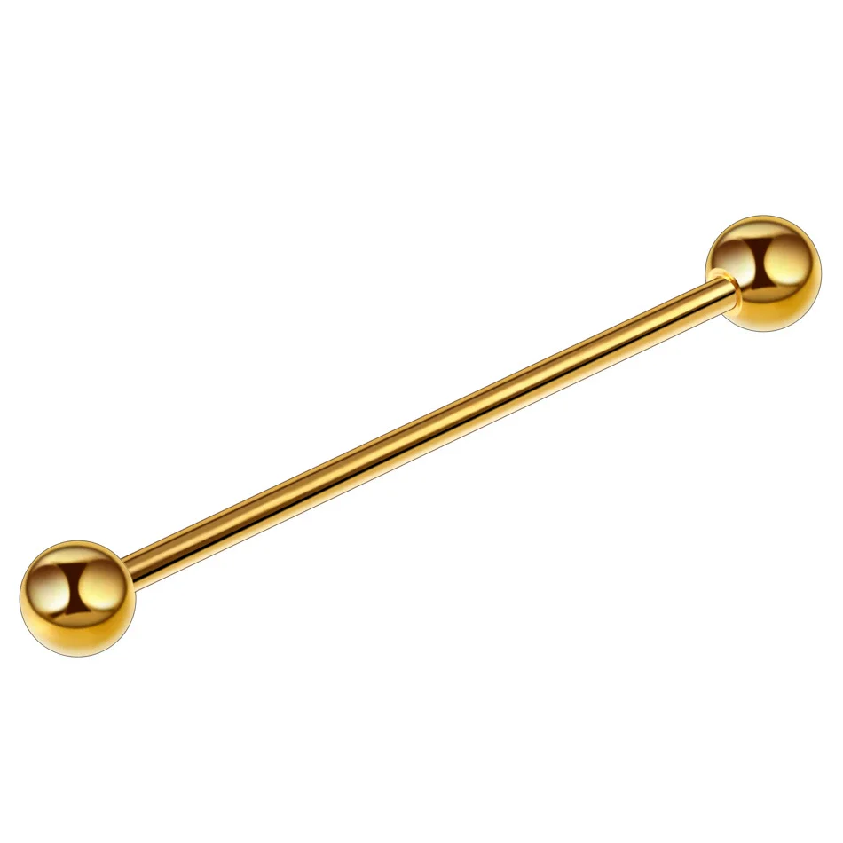 Metal Star Industrial Barbell Crossbar Straight Bar Electroplated Earrings - Image 6
