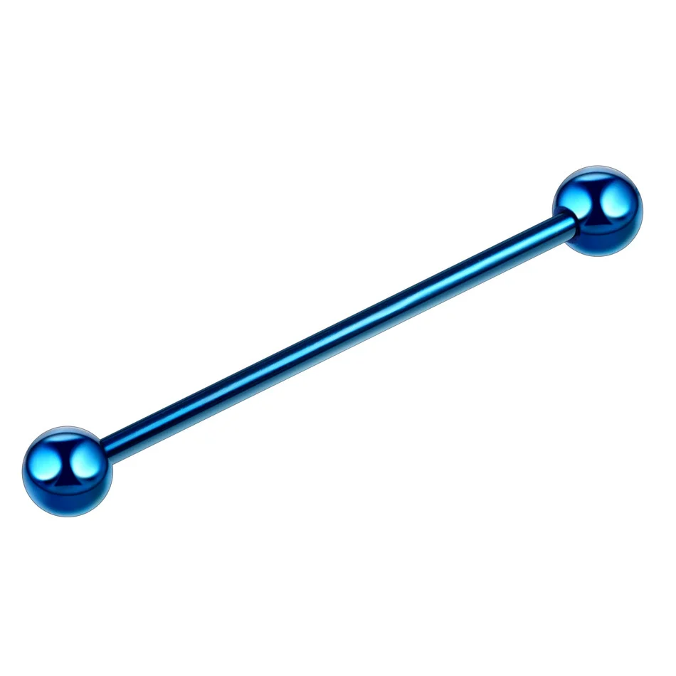 Metal Star Industrial Barbell Crossbar Straight Bar Electroplated Earrings - Image 8
