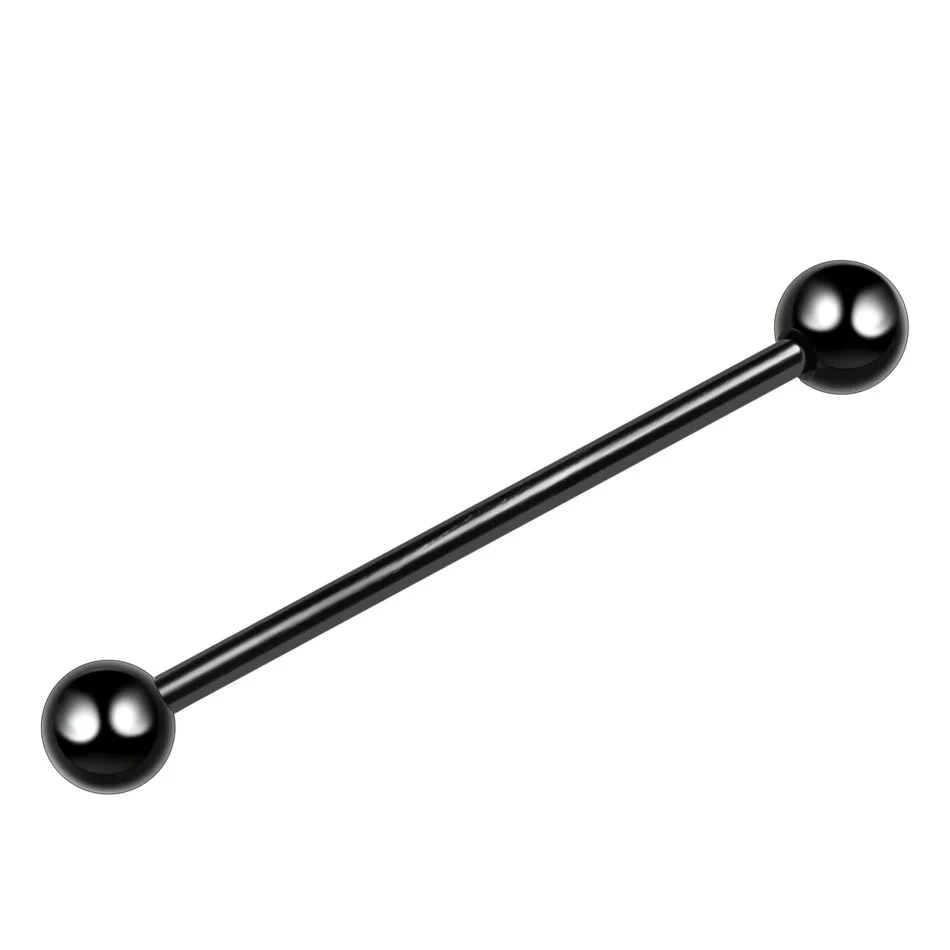 Metal Star Industrial Barbell Crossbar Straight Bar Electroplated Earrings - Image 9