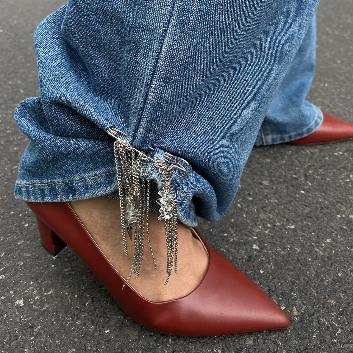 Metal Tassel Pants Ankle Chain Jewelry For Women - Image 2