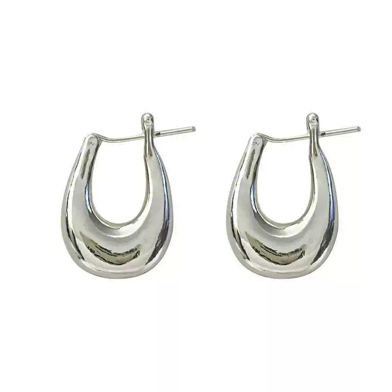 Metal Ushaped Women's Electroplated Earrings With Geometric Design - Image 5
