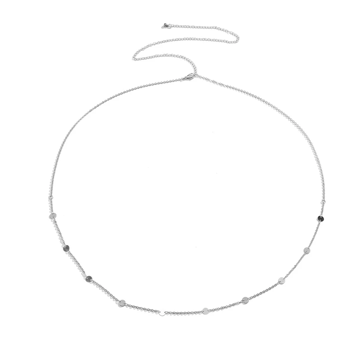 Metal Waist Chain Simple Hollow Sequin Punk Geometric Single Circle Stitching Men's Body Chain - Image 6