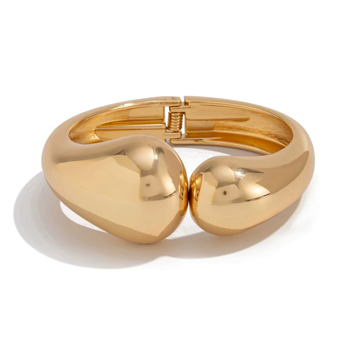 Metal Water Drop Hug Spring Geometric Irregular Smooth Open Electroplated Bracelet - Image 6