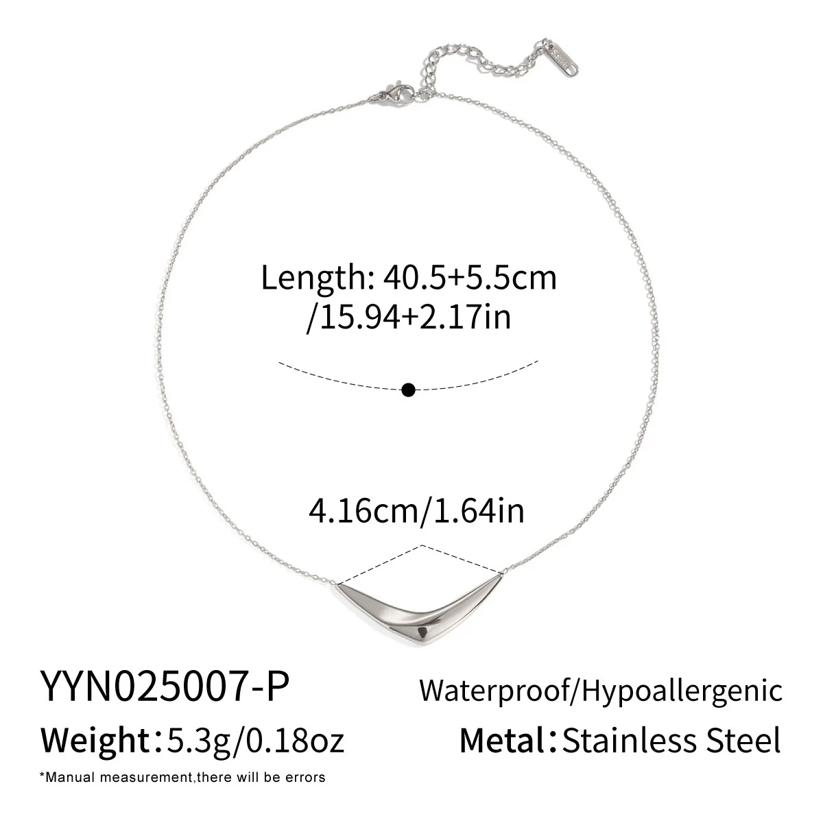 Minimalist Geometric Arc Pendant Necklace For Women Stainless Steel 18K Real Gold Plated With Pvd Furnace Vacuum Plating - Image 7