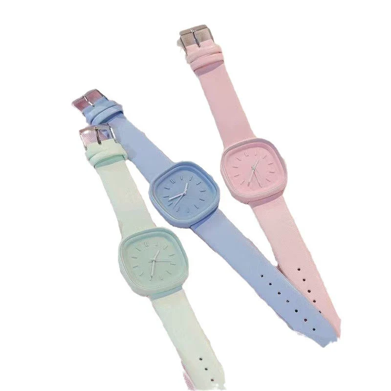 Minimalist Style Plastic Square Girl's Watch With Stainless Steel Pin Buckle And Plastic Mirror - Image 5