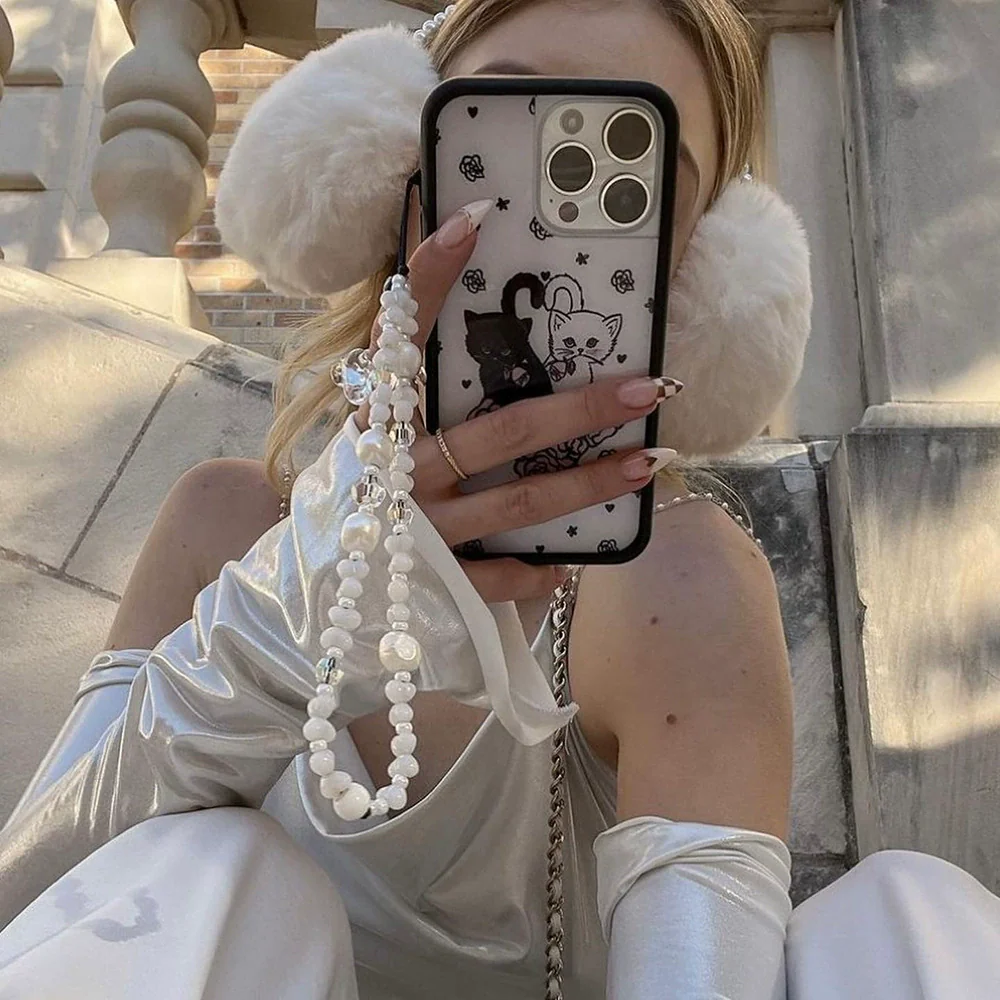 Mobile Phone Chain Handmade Beaded With Love Drops Bell Patterns And Specialshaped Pearls