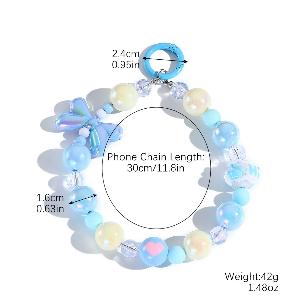 Mobile Phone Pendant Plastic Resin Cartoon Geometric Love Water Drops Bell Beaded Bow Baking Paint - Image 5