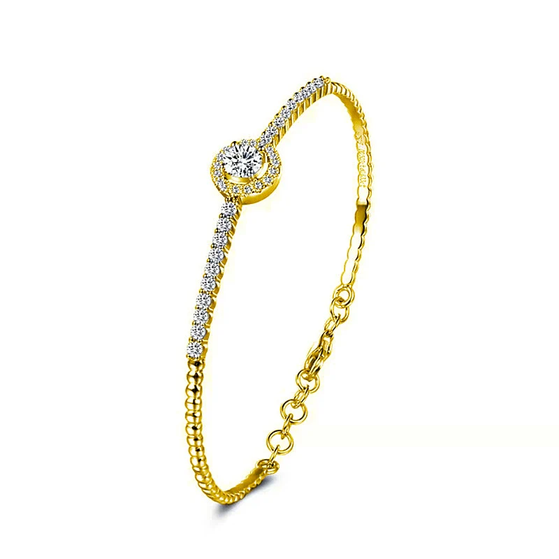 Moissanite 925 Sterling Silver Light Luxury Geometric Bracelet Set With Diamonds - Image 6