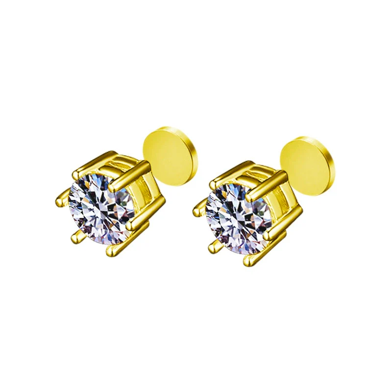 Moissanite Geometric 925 Sterling Silver Goldplated Electroplated Women's Earrings - Image 20