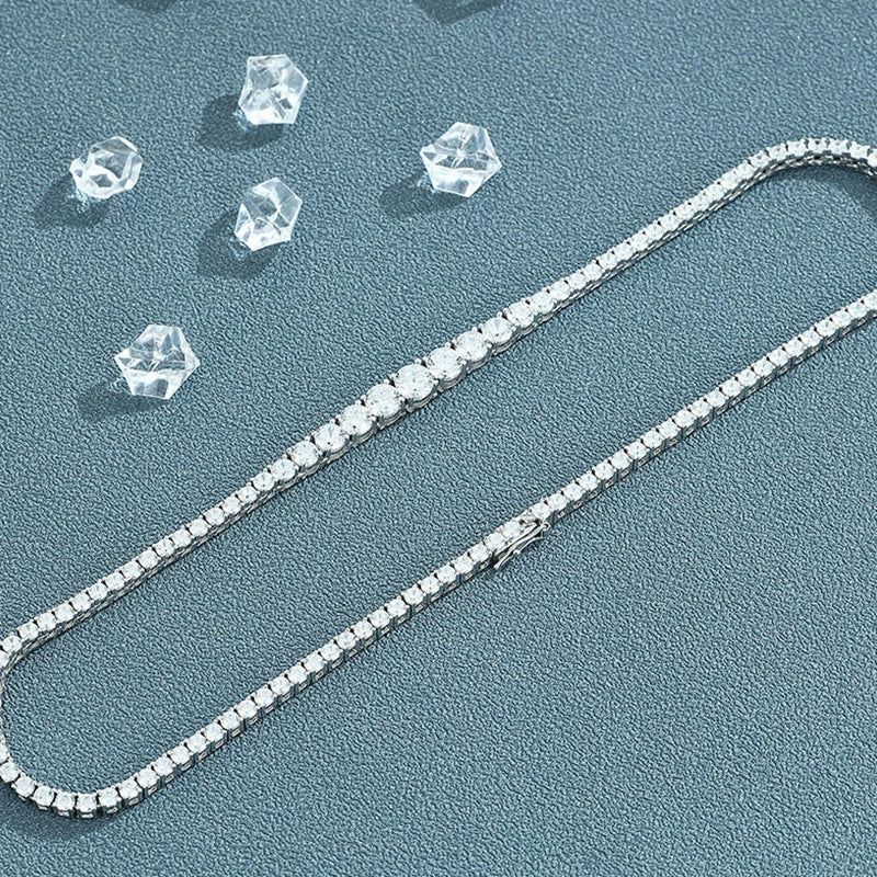 Moissanite Necklace 925 Silver Geometric Design - Image 3