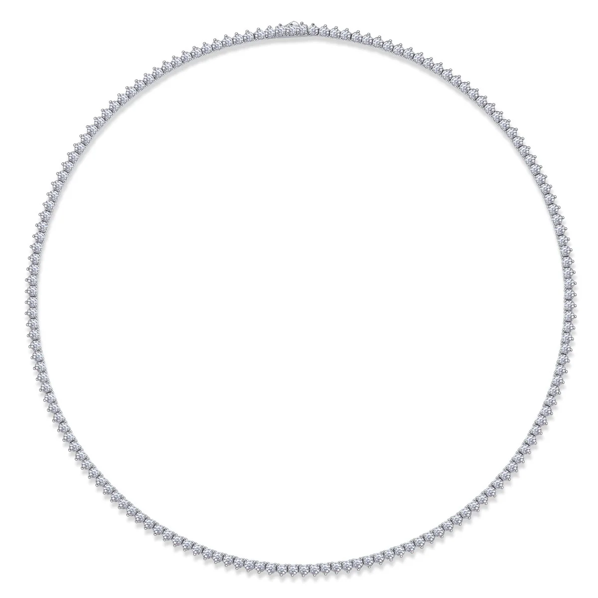 Moissanite Necklace 925 Silver Geometric Style Set With Diamonds - Image 3