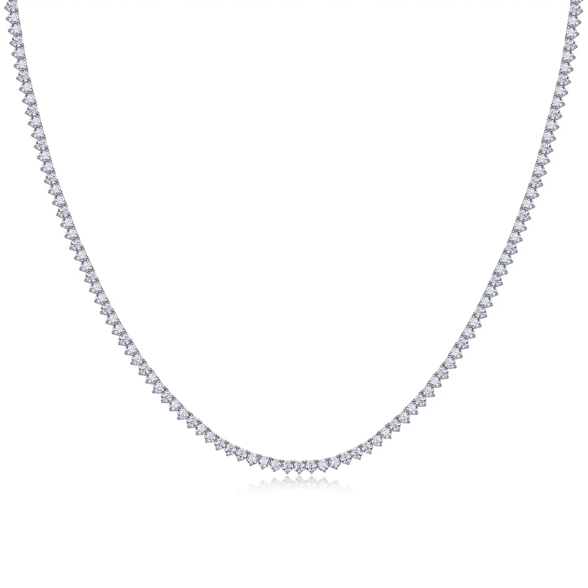 Moissanite Necklace 925 Silver Geometric Style Set With Diamonds - Image 4