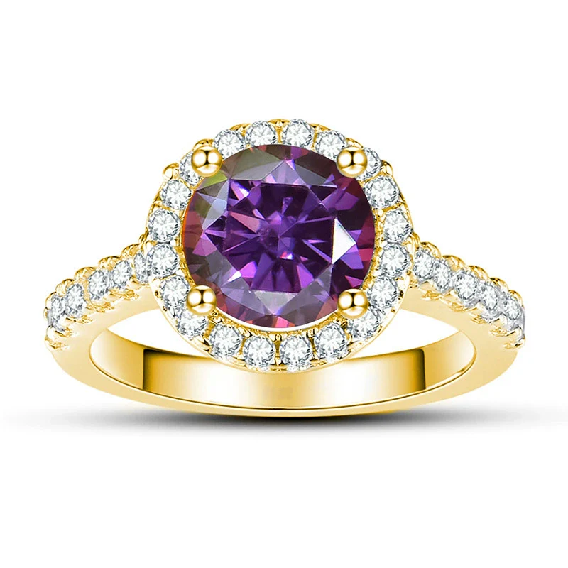 Moissanite Ring S925 Sterling Silver Round Shape Set With Gems Men's - Image 16