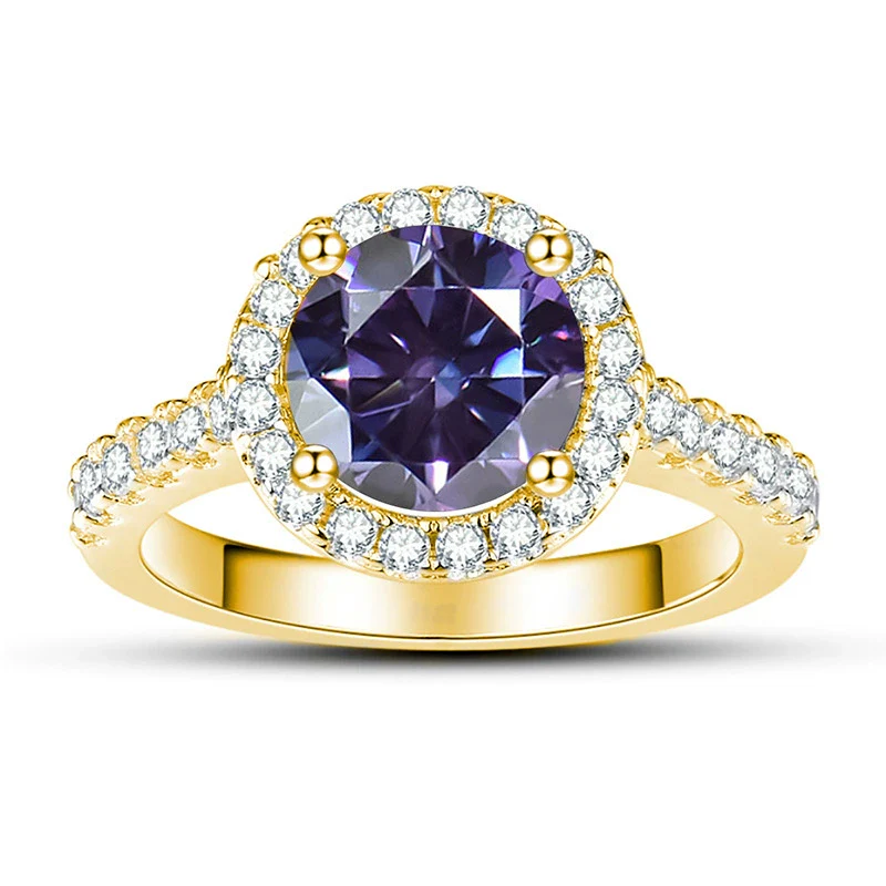 Moissanite Ring S925 Sterling Silver Round Shape Set With Gems Men's - Image 17