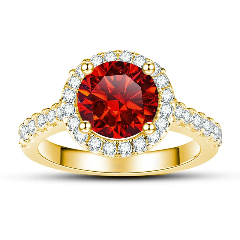 Moissanite Ring S925 Sterling Silver Round Shape Set With Gems Men's - Image 19