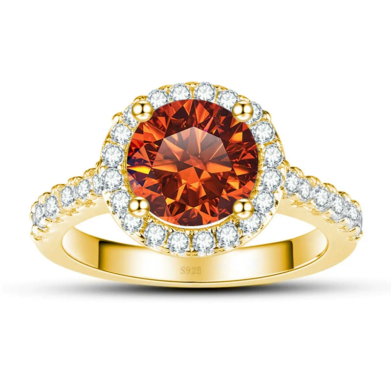 Moissanite Ring S925 Sterling Silver Round Shape Set With Gems Men's - Image 5