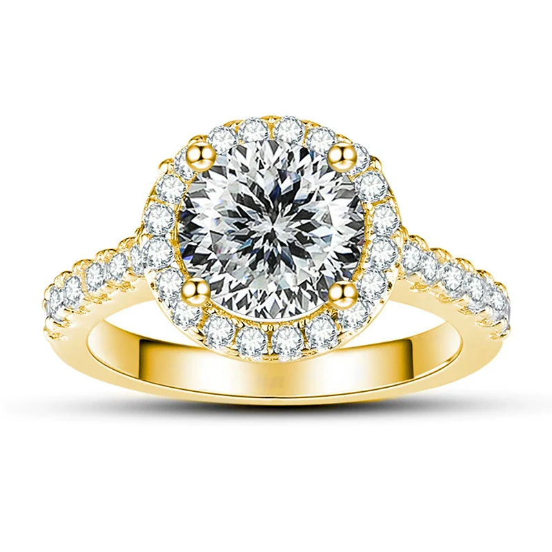 Moissanite Ring S925 Sterling Silver Round Shape Set With Gems Men's - Image 8