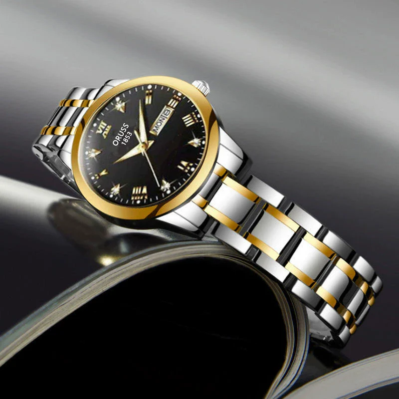Movement Mechanical Women's Watch Alloy Tungsten Steel Color Round Dial Waterproof - Image 4