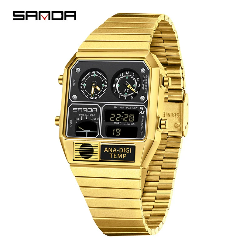 Multifunctional Electronic Watch Square Steel Band Luminous Highend Style - Image 7