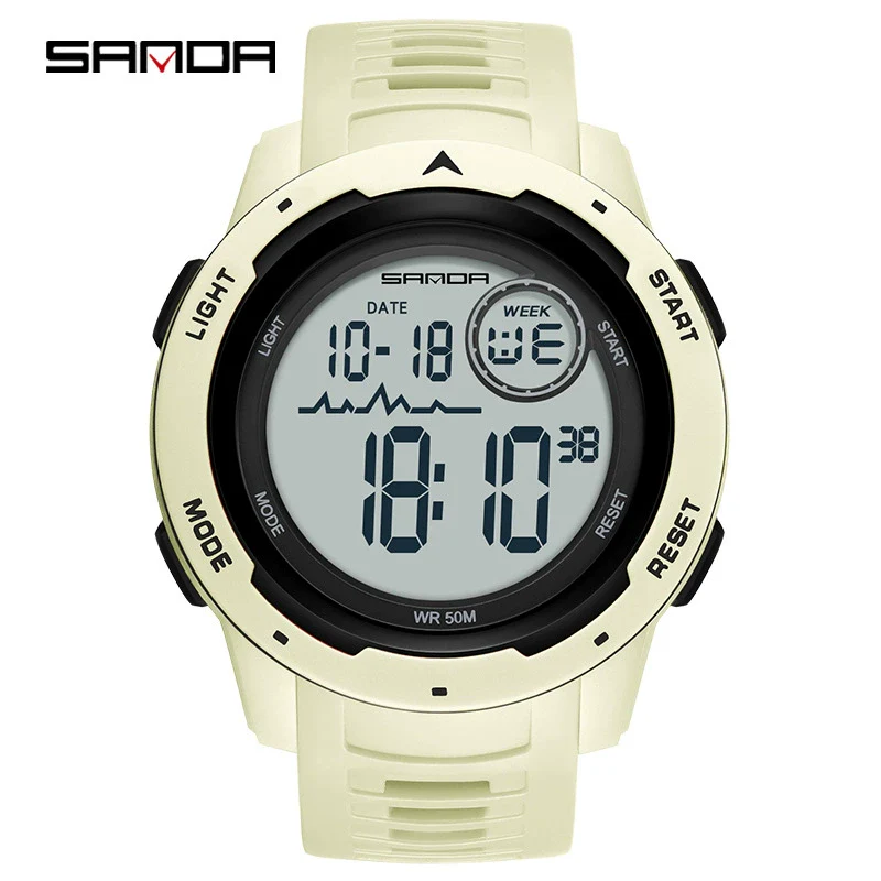 Multifunctional Electronic Waterproof Sports Men's Watch Resin Case And Strap Round Dial - Image 11
