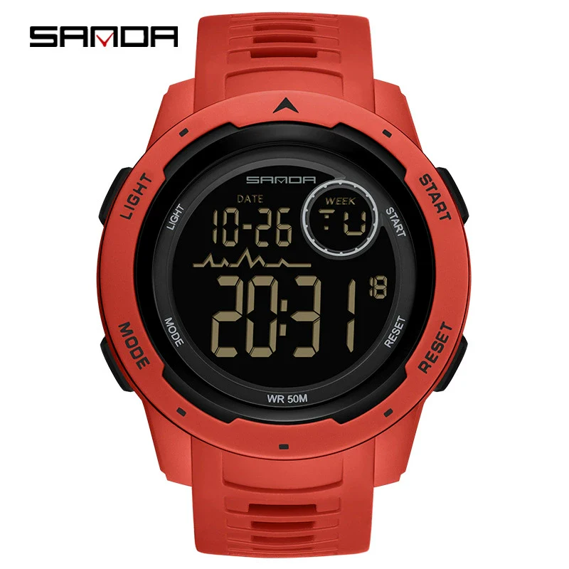 Multifunctional Electronic Waterproof Sports Men's Watch Resin Case And Strap Round Dial - Image 7